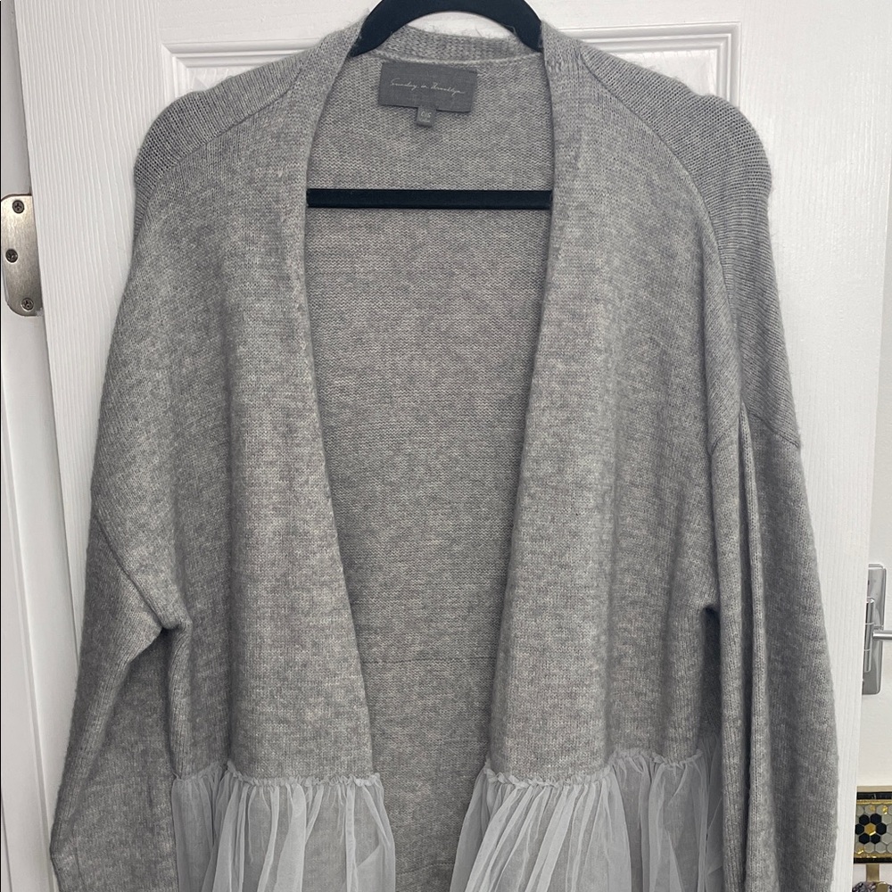 Anthropologie Sunday in Brooklyn Tulle Knit Mix Kimono